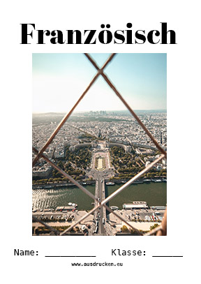 Hier kannst du dir jetzt dein gesuchtes Französisch Deckblatt Paris schnell und einfach erstellen und kostenlos ausdrucken.
Mit deinem persönlichen Deckblatt für deine Hefter, Schulordner und Mappen bist du super organisiert und behältst stehst den Überblick.