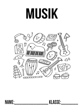 Deckblatt Musik ausmalen / Musik Deckblätter