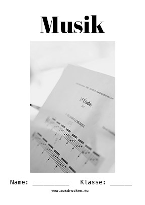 Deckblatt Noten für Musik