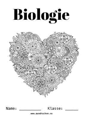 Biologie Deckblatt Herz Zum Kostenlosen Ausdrucken