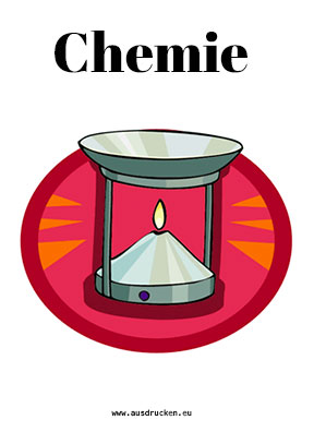 Chemie Deckblatt Gasbrenner als kostenloses Ausmalbild