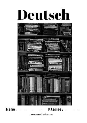 Deutsch Deckblatt Literatur als kostenloses Ausmalbild