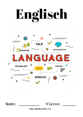 Englisch Deckblatt Vokabeln als kostenloses Ausmalbild