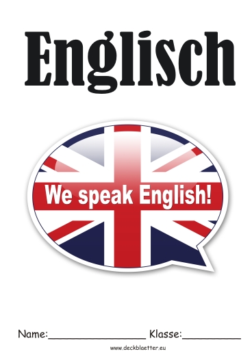 Englisch Deckblatt als kostenloses Ausmalbild