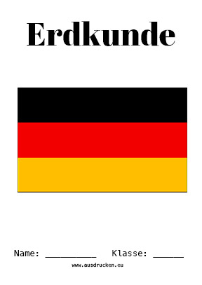 Erdkunde Deckblatt Deutschland als kostenloses Ausmalbild