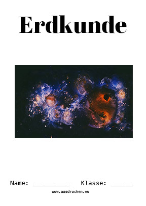 Erdkunde Deckblatt Planeten als kostenloses Ausmalbild