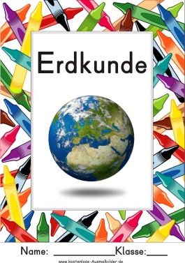 Erdkunde Deckblatt als kostenloses Ausmalbild