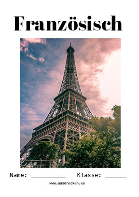 Französisch Deckblatt Eiffelturm als kostenloses Ausmalbild