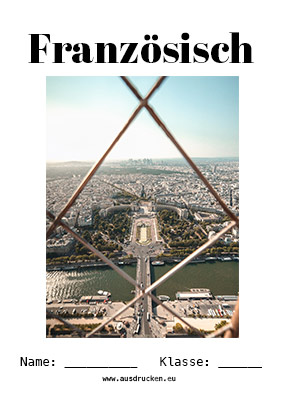 Französisch Deckblatt Paris als kostenloses Ausmalbild