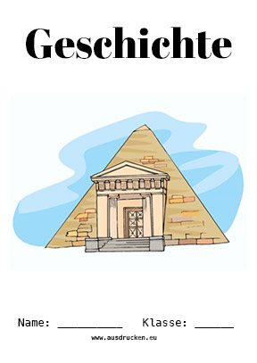 Geschichte Deckblatt Pyramiden als kostenloses Ausmalbild