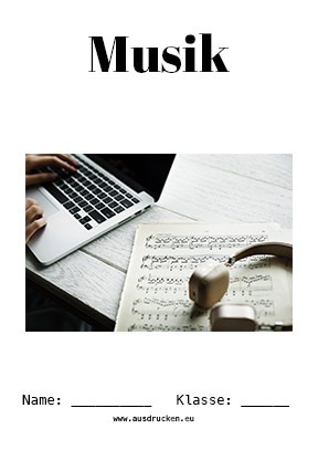 Musik Deckblatt Komponisten als kostenloses Ausmalbild