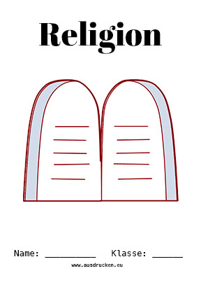 Religion Deckblatt Gebote als kostenloses Ausmalbild
