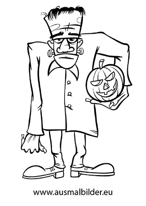 Halloween Frankenstein als Ausmalbild