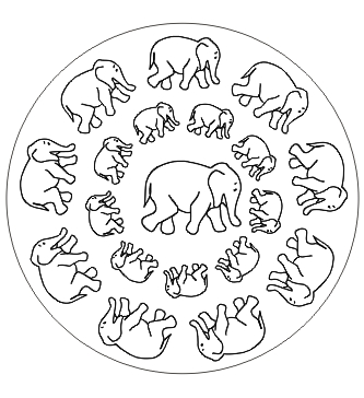 Elefanten Mandala zum ausdrucken