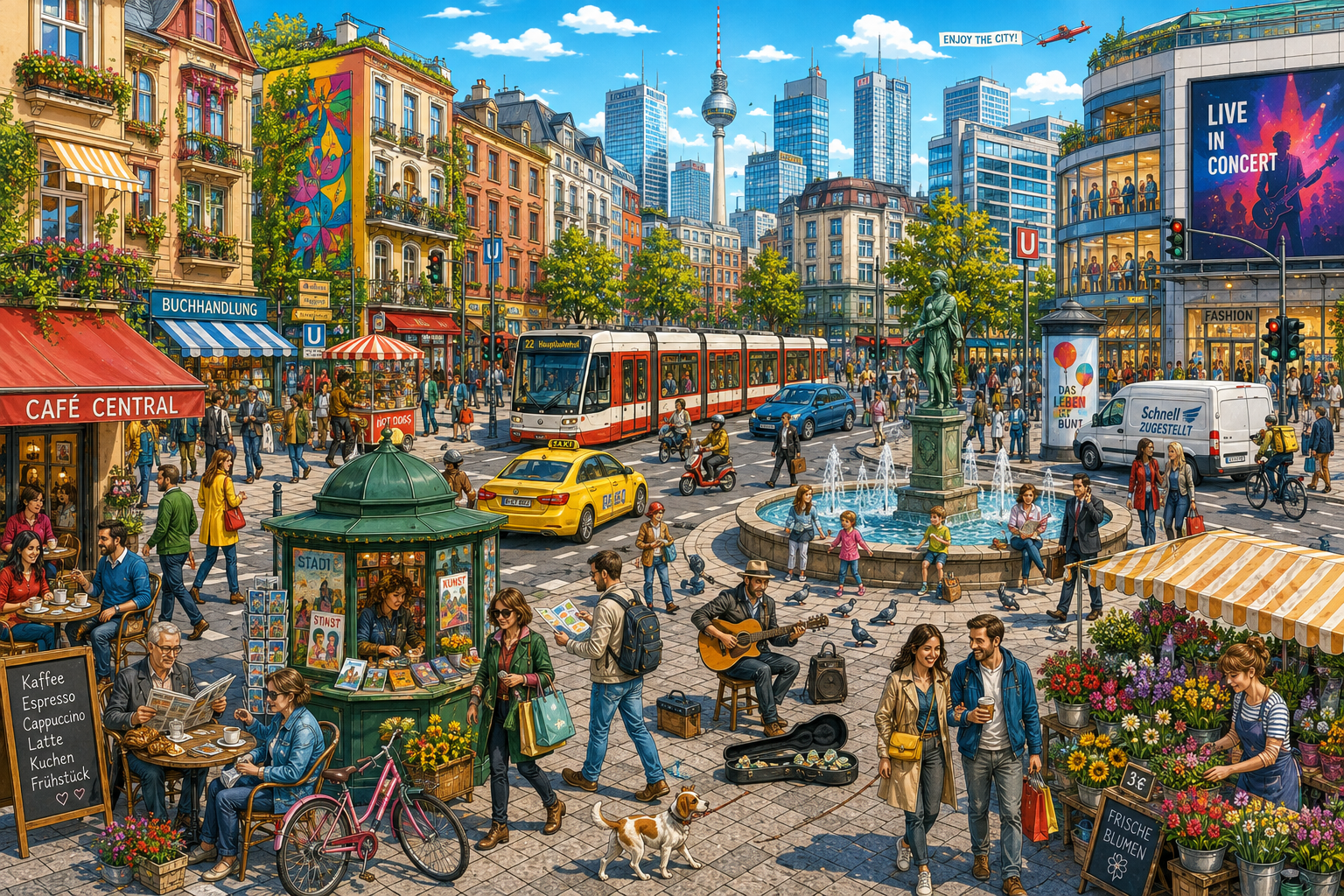 Wimmelbild Großstadt