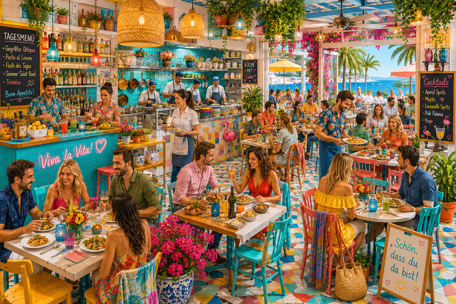 Wimmelbild Restaurant