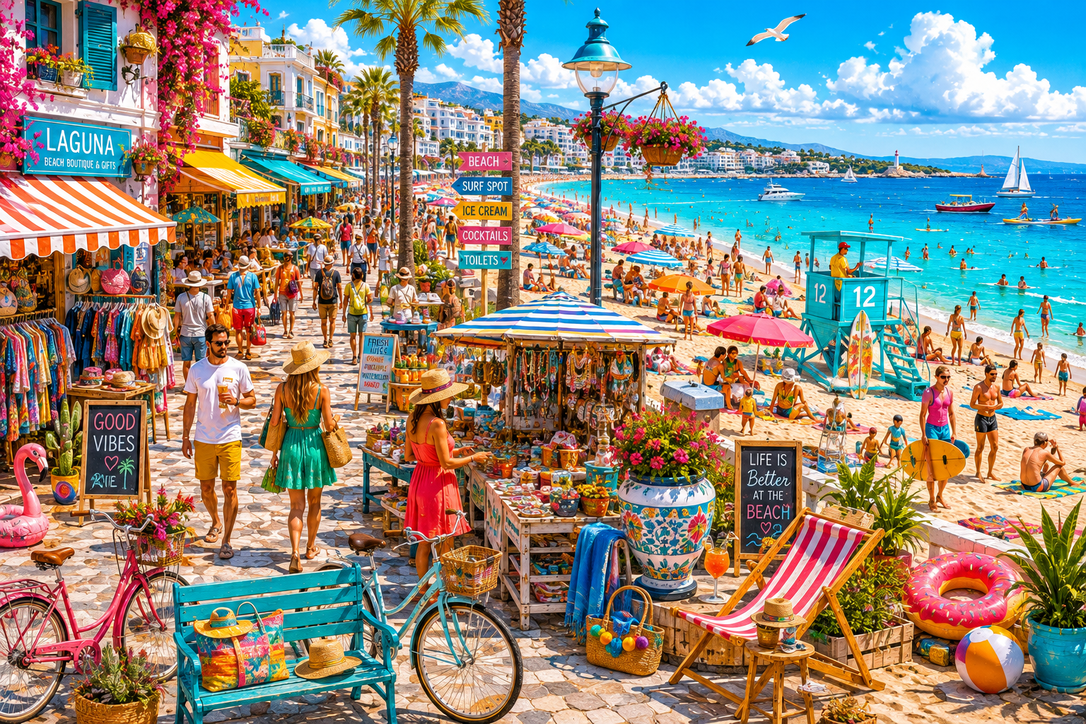 Wimmelbild Strand & Promenade