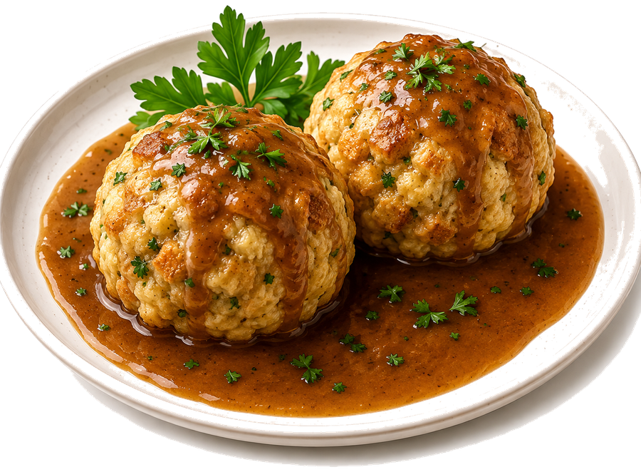 Knödel mit Soße